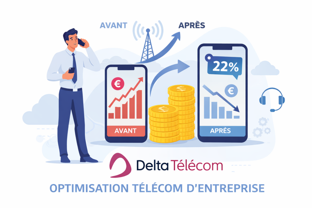 Comparatif avant après solution télécom entreprise – optimisation et économies Delta Telecom